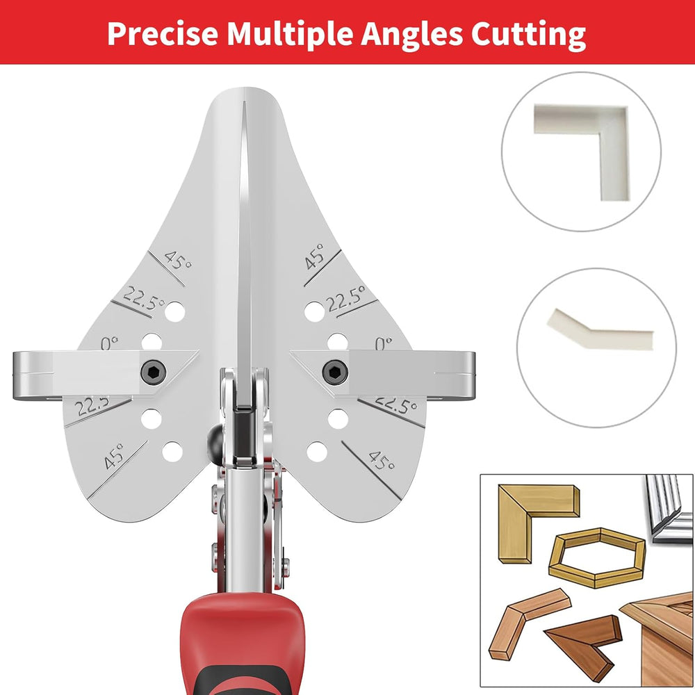 GARTOL Ratchet Miter Shears - 22.5°-135° Adjustable Angle Cutter with Spare SK5 Blade
