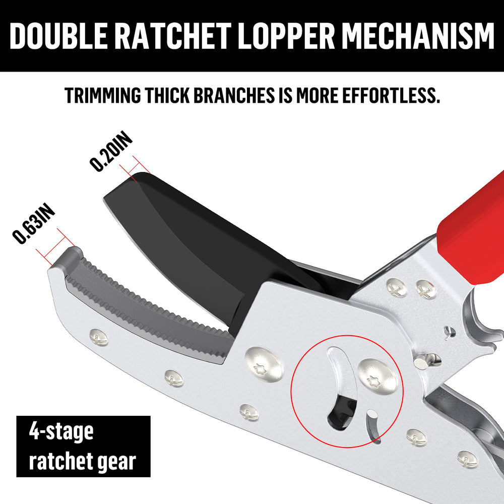 GARTOL lopper double ratchet mechanism with 4-stage gear and blade specs