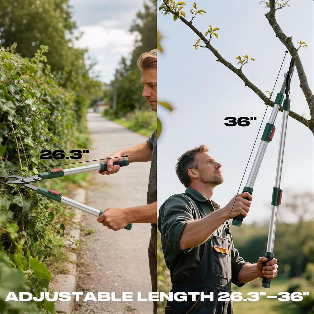 GARTOL extendable loppers adjustable length 26.3"-36" for low and high pruning