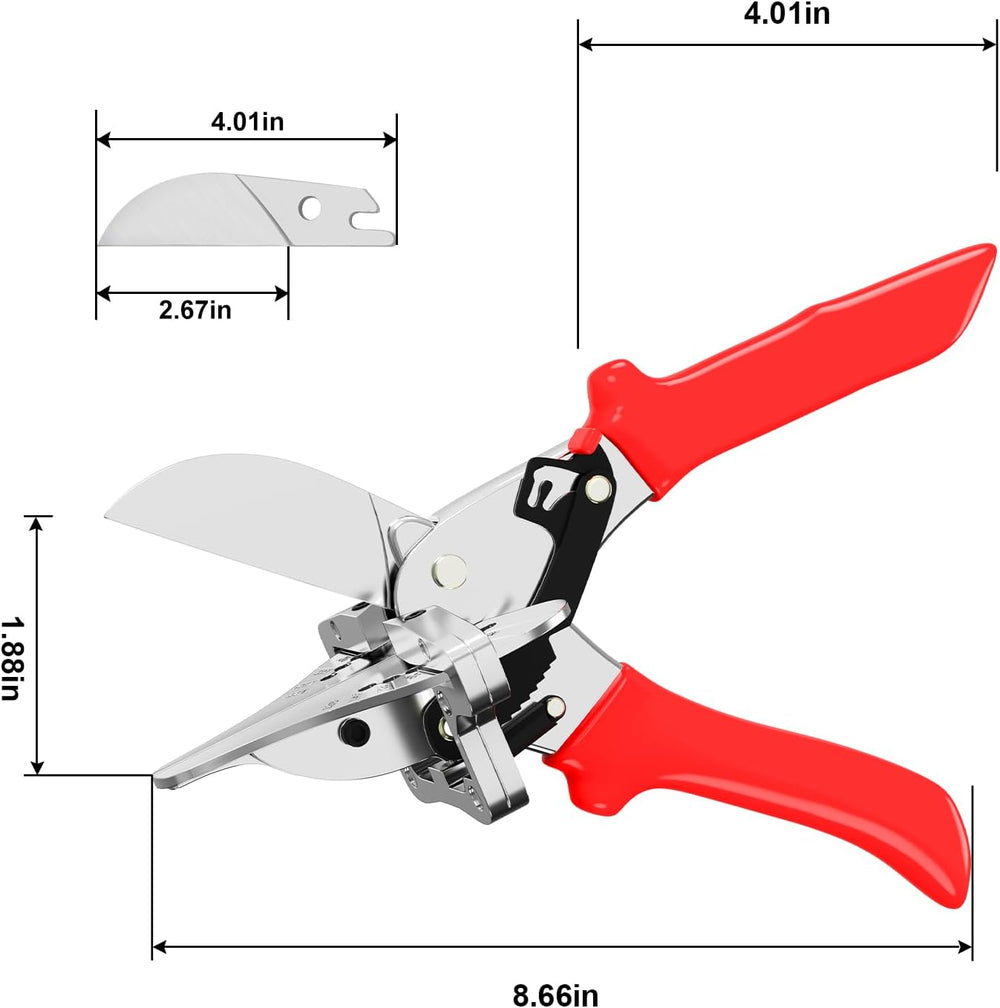 GARTOL Precise Ratchet Miter Shears with 22.5°-135° Adjustable Angle