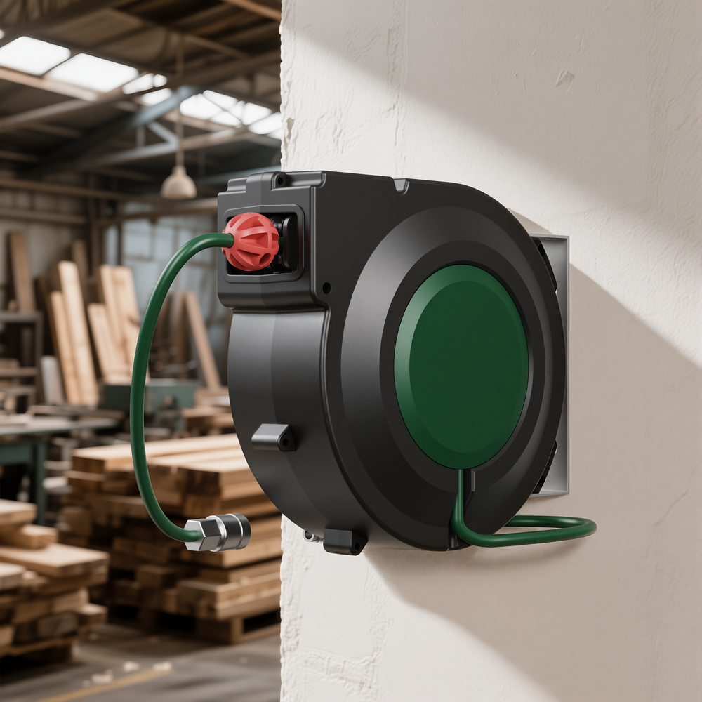 GARTOL 10m Retractable Air Hose Reel – Anti-Freeze, UV-Resistant, 180° Swivel, 28.9PSI, Quick Connector (SGC008)