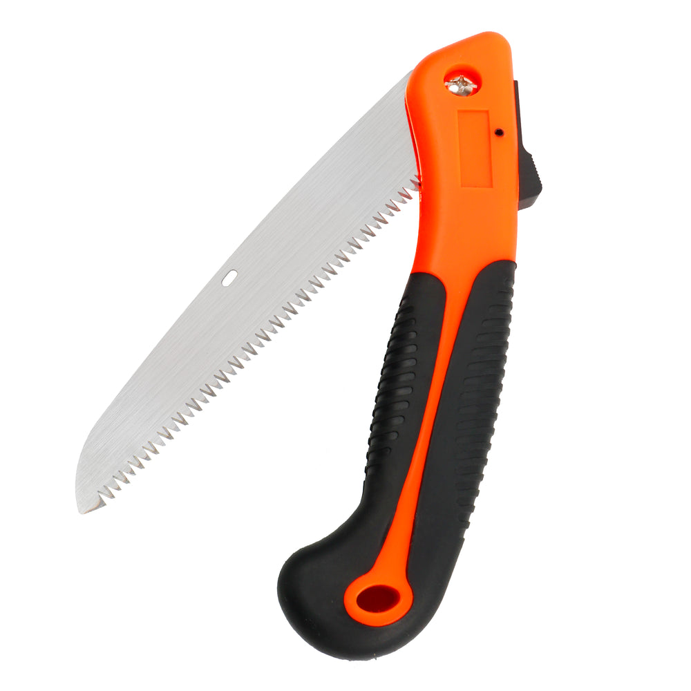 GARTOL 7.7" Folding Saw with Triple-Cut Razor Teeth Hand Saw（Orange）