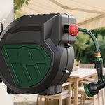GARTOL 1/2" 20m Retractable Hose Reel – Anti-Freeze, UV-Resistant, 180° Swivel, 60PSI, Adjustable Spray Nozzle (SGC005C)