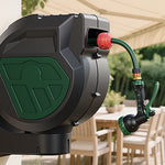 GARTOL 5/8" 17m Retractable Hose Reel – Anti-Freeze, UV-Resistant, 180° Swivel, 60PSI, Adjustable Spray Nozzle (SGC005E)