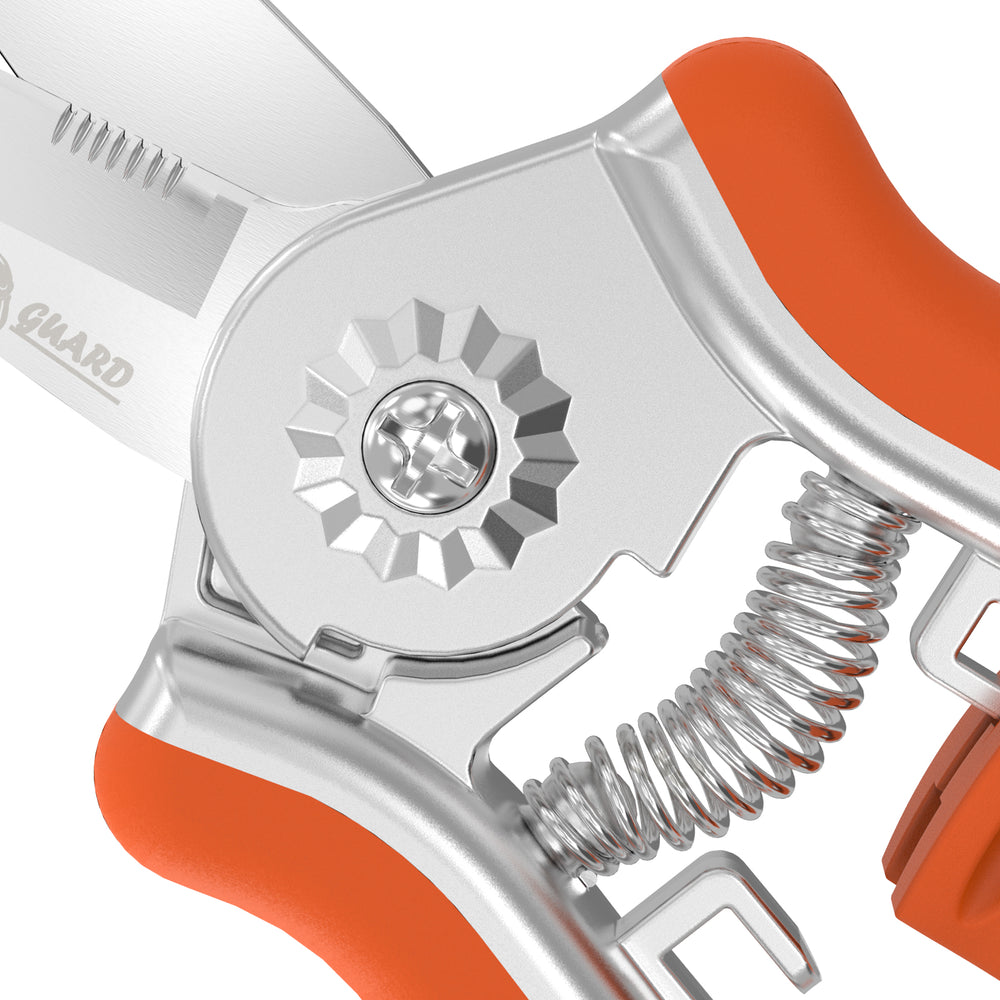 GARTOL 6.5" Orange Pruning Shears - Sharp Floral & Garden Scissors