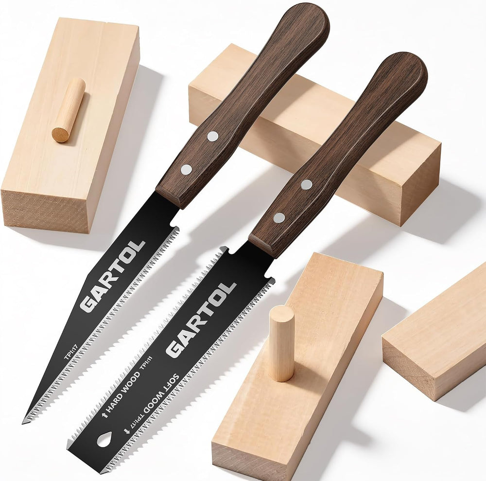 GARTOL 2-Piece Japanese Pull Saw Set | SK5 Flexible Blade & Black Polypropylene Handle