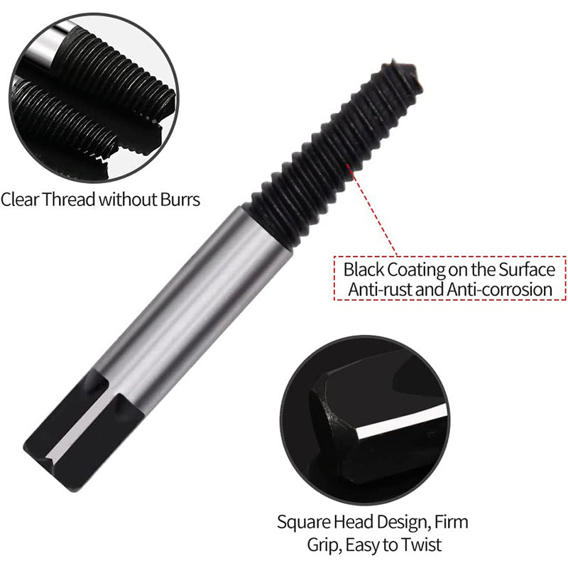 GARTOL Damaged Screw Extractor Set, 6PCS Easy Out Stripped Screw Extractor Kit, All-purpose HSS Broken Screw Remover Set for Removing Damaged Screws, Broken Studs, Set Screws, and Pipe Fittings with Storage Case