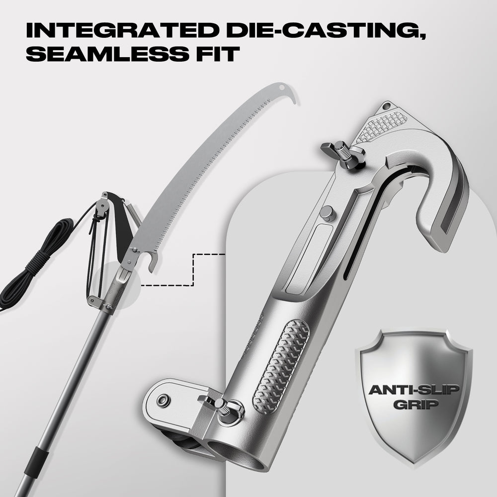 GARTOL 2-in-1 Extendable Pole Saw & Pruner – SK5 Steel Blade, 4-Pulley System, Teflon Coating with Carry Bag