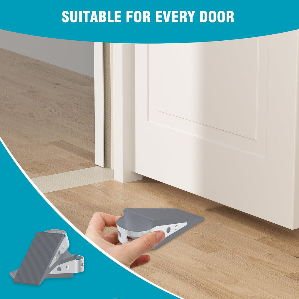 GARTOL Heavy Duty Door Stop Wedge - 3" Tall Adjustable Stainless Steel