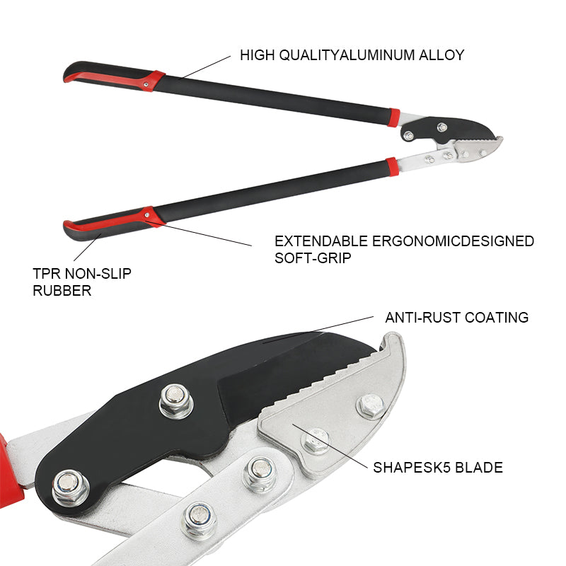 GARTOL 30" Heavy-Duty Bypass Lopper - SK5 Steel Branch Cutter