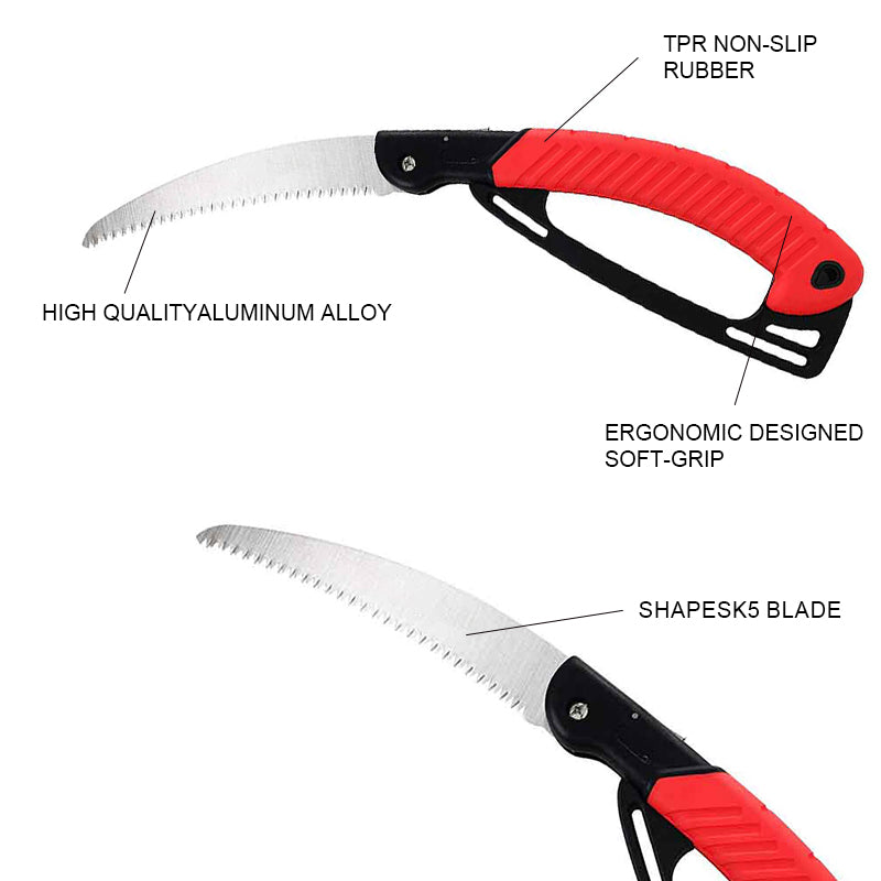 GARTOL 9" Folding Pruning Saw - SK5 Steel Triple-Cut Hand Saw
