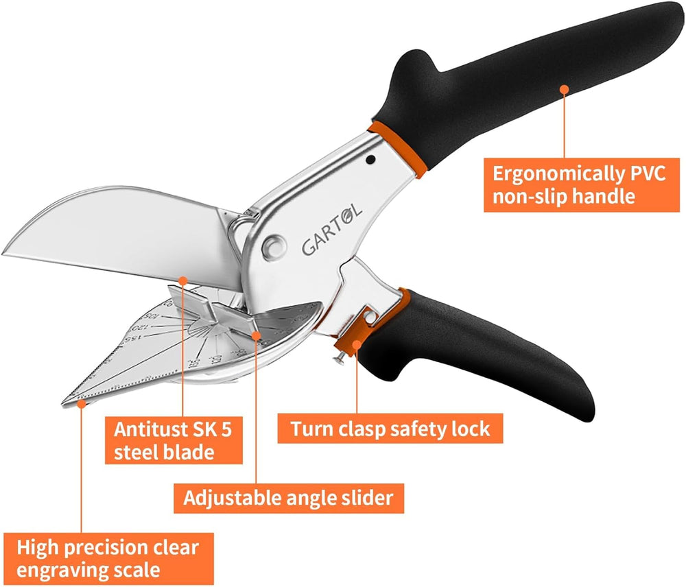GARTOL Miter Shears | 45° -135° Adjustable Angle Cutter