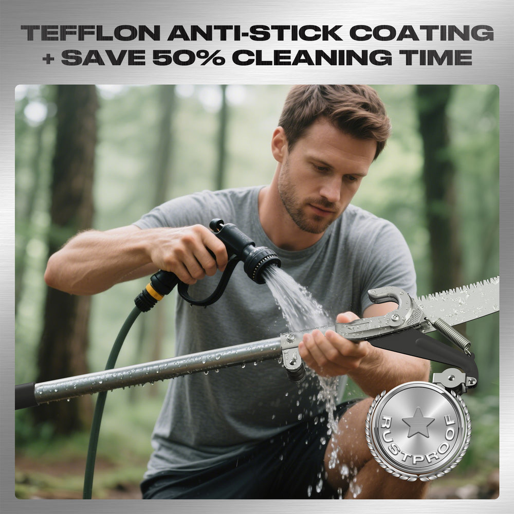 GARTOL 2-in-1 Extendable Pole Saw & Pruner – SK5 Steel Blade, 4-Pulley System, Teflon Coating with Carry Bag