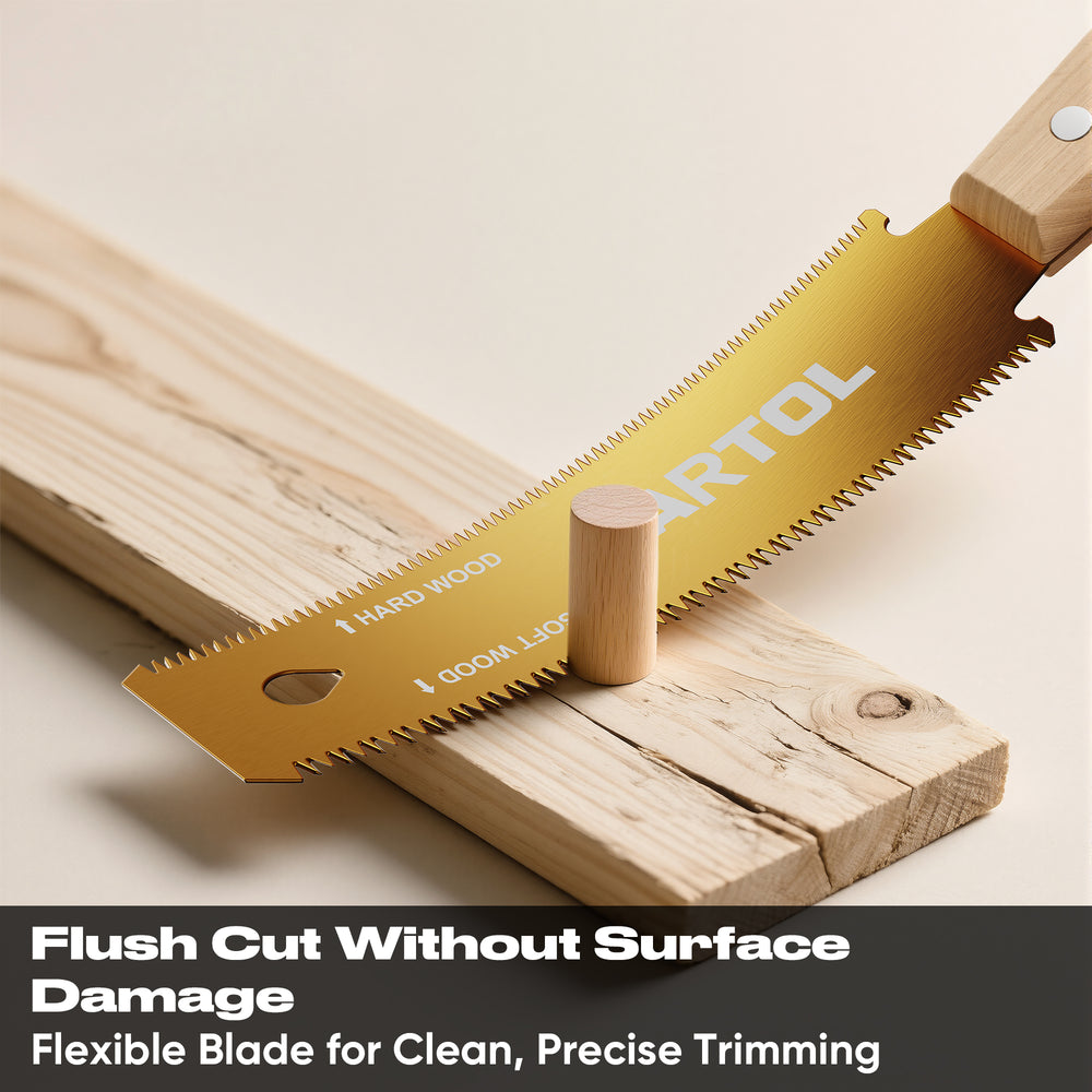 GARTOL 6 Inch Japanese Pull Saw Set - Gold SK5 Steel 2-Piece Hand Saw