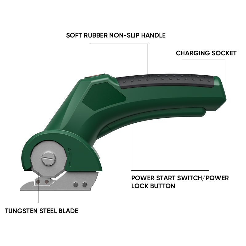 GARTOL 3.7V Rechargeable Electric Scissors for Fabric & Leather Cutting