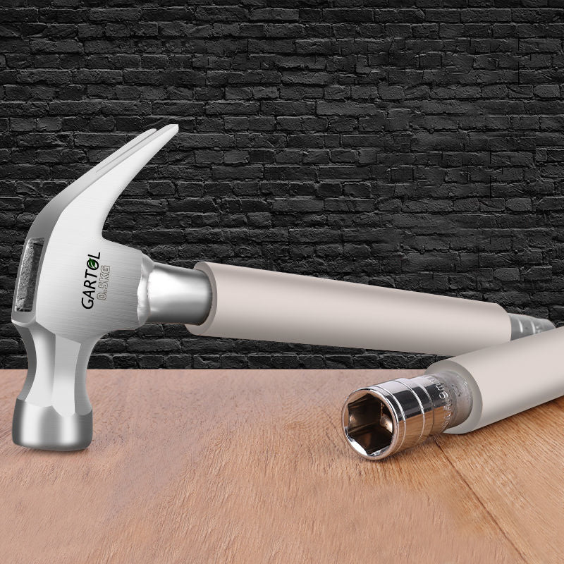 GARTOL Forged Rip Claw Hammer, 25oz One-piece Straight Claw Hammer with Multifunctional Handle, Shock-Absorbing Handle