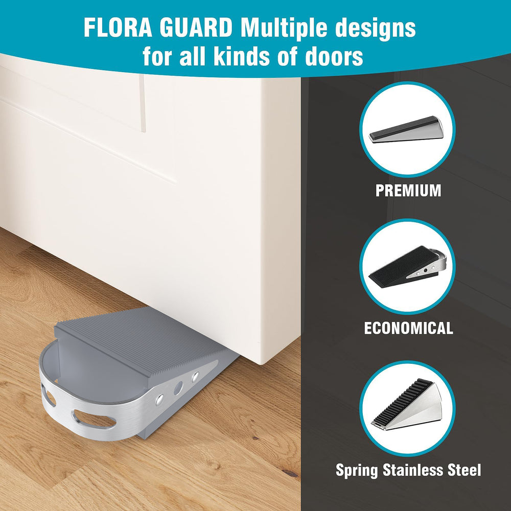 GARTOL Heavy Duty Door Stop Wedge - 3" Tall Adjustable Stainless Steel