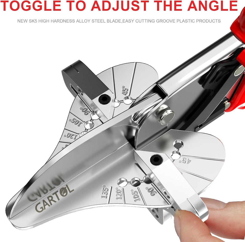 GARTOL Precise Ratchet Miter Shears with 22.5°-135° Adjustable Angle