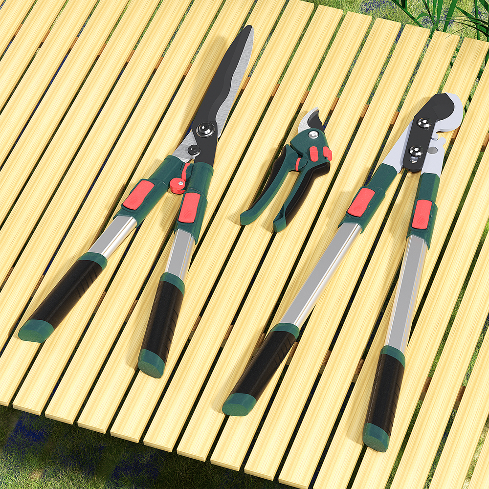 GARTOL 3-Piece Garden Tool Set (Lopper, Hedge & Pruning Shears)
