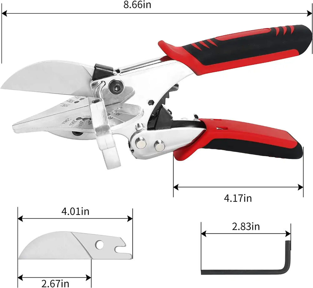 GARTOL Ratchet Miter Shears -  45°-135° Shoe Molding & Quarter Round Cutter