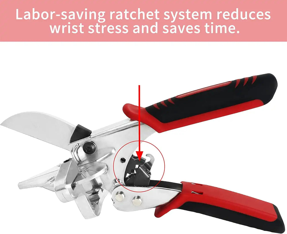GARTOL Ratchet Miter Shears -  45°-135° Shoe Molding & Quarter Round Cutter