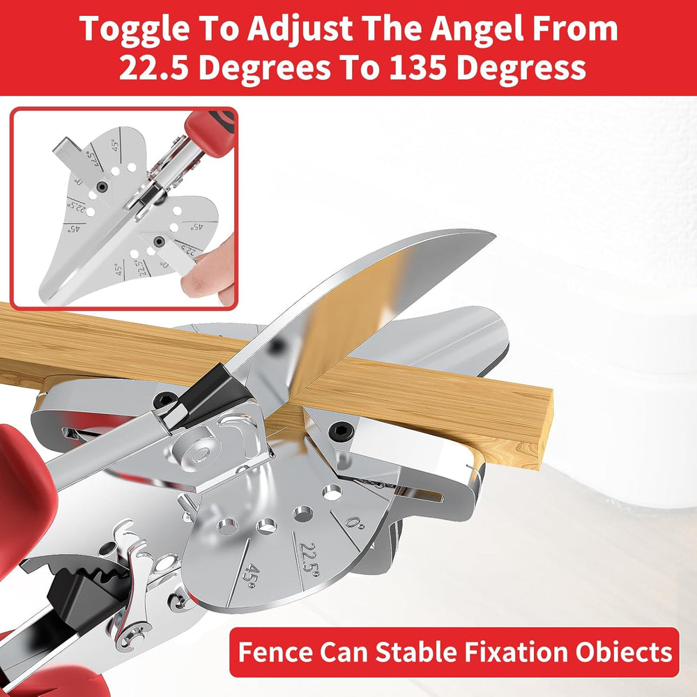 GARTOL Ratchet Miter Shears - 22.5°-135° Adjustable Angle Cutter with Spare SK5 Blade