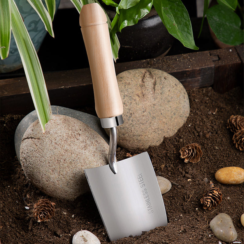GARTOL 3-Piece Garden Hand Tool Set – Stainless Steel Weeder, Fork & Transplant Trowel with Ergonomic Wooden Handle
