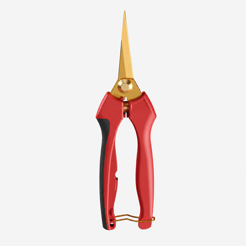 GARTOL HC189 Curved Pruning Shears, 5CM Titanium-Coated Precision Garden Scissors for Herbs, Roses, Bonsai & Indoor Plants
