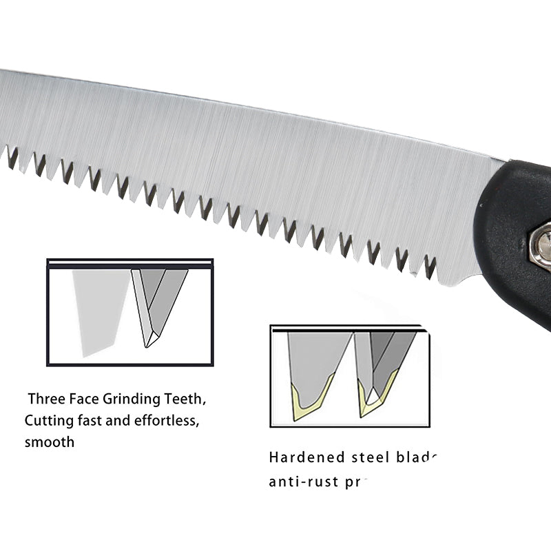 GARTOL 7.7" Folding Saw with Triple-Cut Razor Teeth Hand Saw