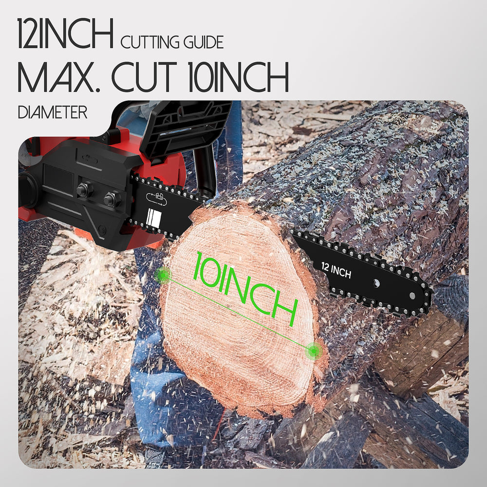 GARTOL 12-inch Brushless Chainsaw Cutting Capacity: 12" Guide Bar for Cutting Logs up to 10-inch Diameter