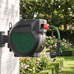 GARTOL 1/2" 15m Retractable Hose Reel – Anti-Freeze, UV-Resistant, 180° Swivel, 60PSI, Adjustable Spray Nozzle (SGC006C)