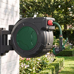 GARTOL 1/2" 33m Retractable Hose Reel – Anti-Freeze, UV-Resistant, 180° Swivel, 60PSI, Adjustable Spray Nozzle (SGC009A)