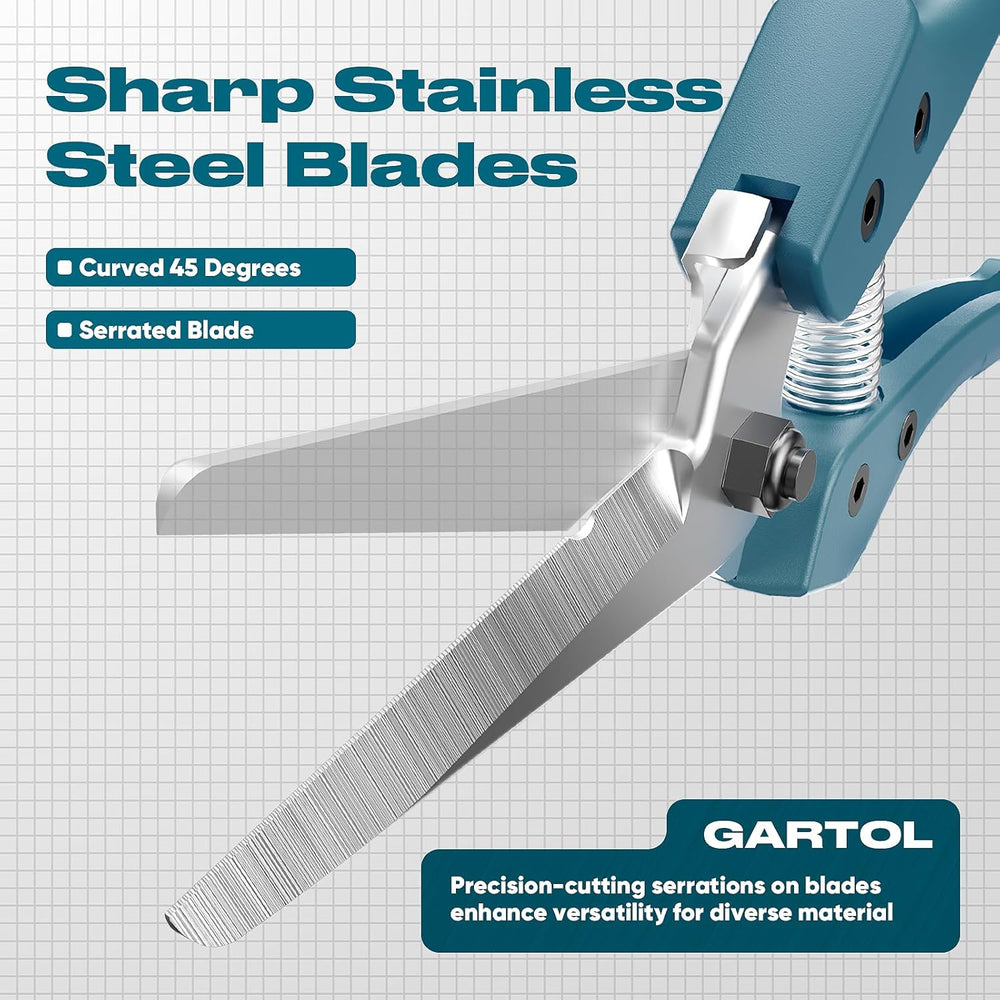GARTOL 8" Heavy Duty Scissors | Ultra Sharp Tin Snips