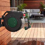 GARTOL 5/8" 40m Retractable Hose Reel – Anti-Freeze, UV-Resistant, 180° Swivel, 60PSI, Adjustable Spray Nozzle (SGC009C)