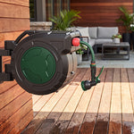 GARTOL 1/2" 33m Retractable Hose Reel – Anti-Freeze, UV-Resistant, 180° Swivel, 60PSI, Adjustable Spray Nozzle (SGC009A)