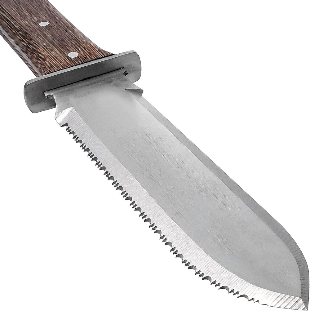 GARTOL Hori Hori Garden Knife with Leather Sheath & Sharpening Stone – Heavy Duty Stainless Steel