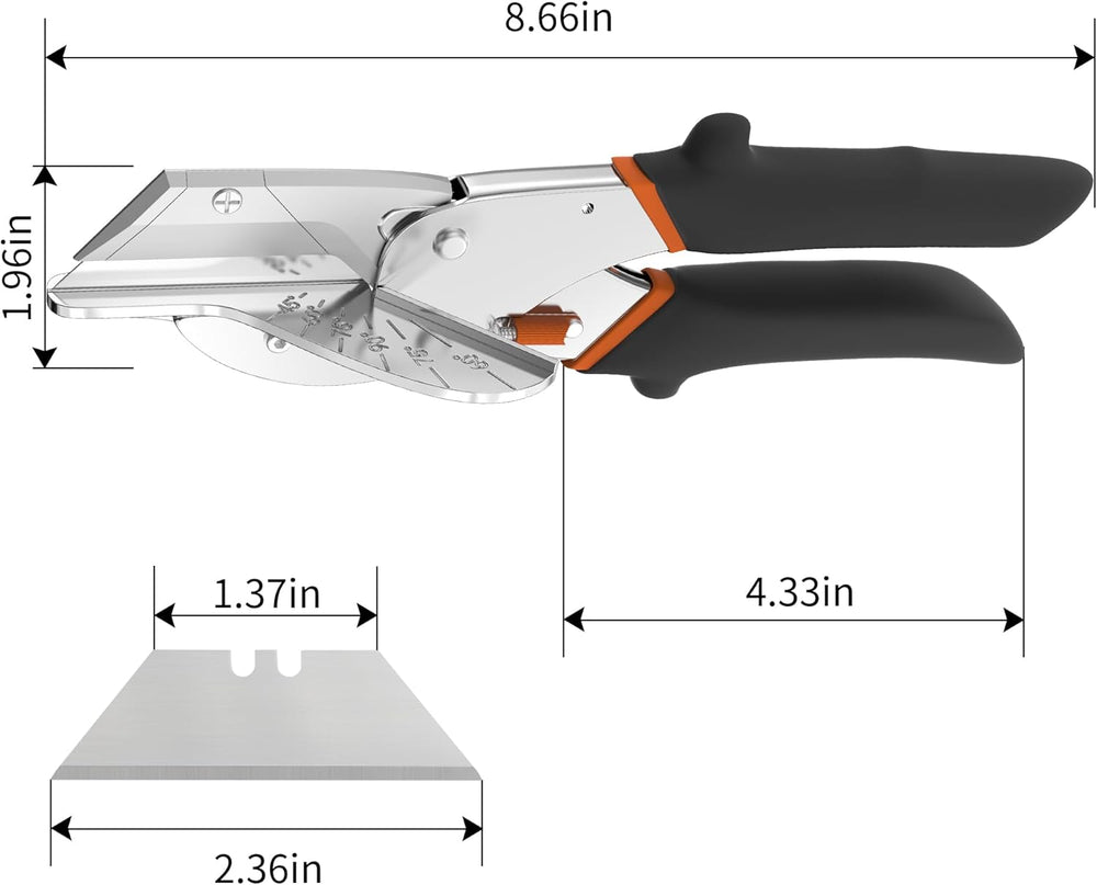 GARTOL Multi-45°-135°Angle Miter Shear Cutter with 10 Spare SK5 Blades