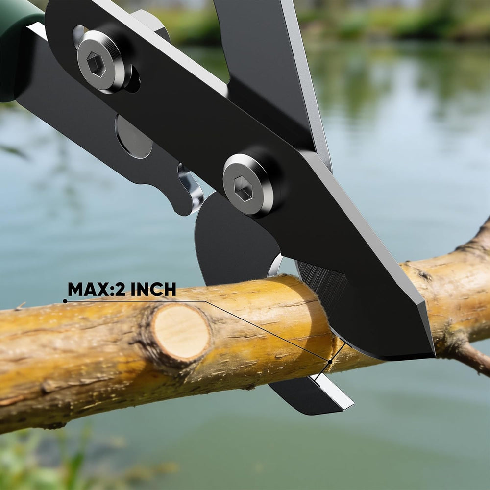 GARTOL loppers cutting thick branch, max 2-inch cutting capacity