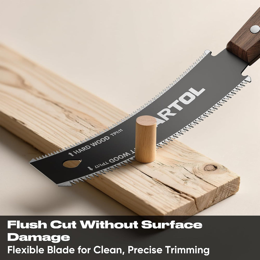 GARTOL 2-Piece Japanese Pull Saw Set | SK5 Flexible Blade & Black Polypropylene Handle