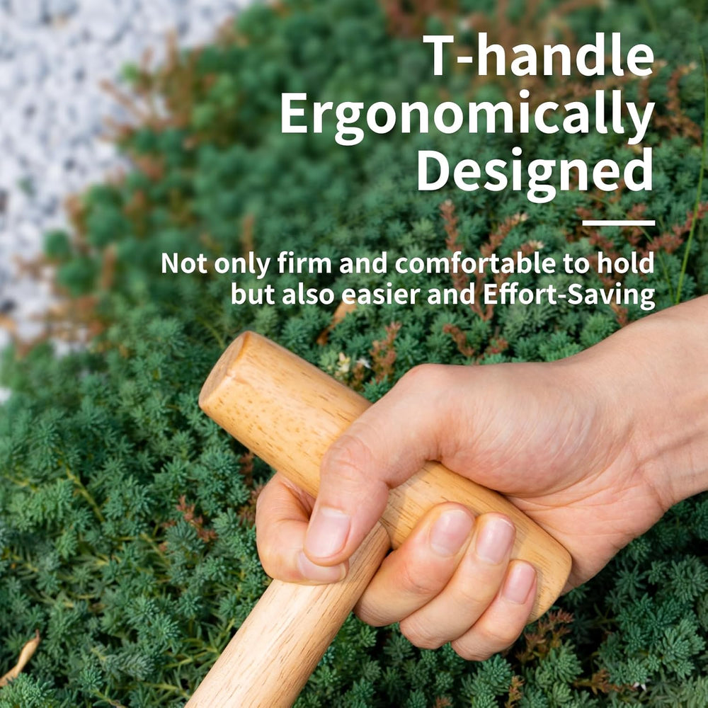 GARTOL Hand Dibber Garden Tool – 5" Stainless Steel Seed Planter with Wood Handle
