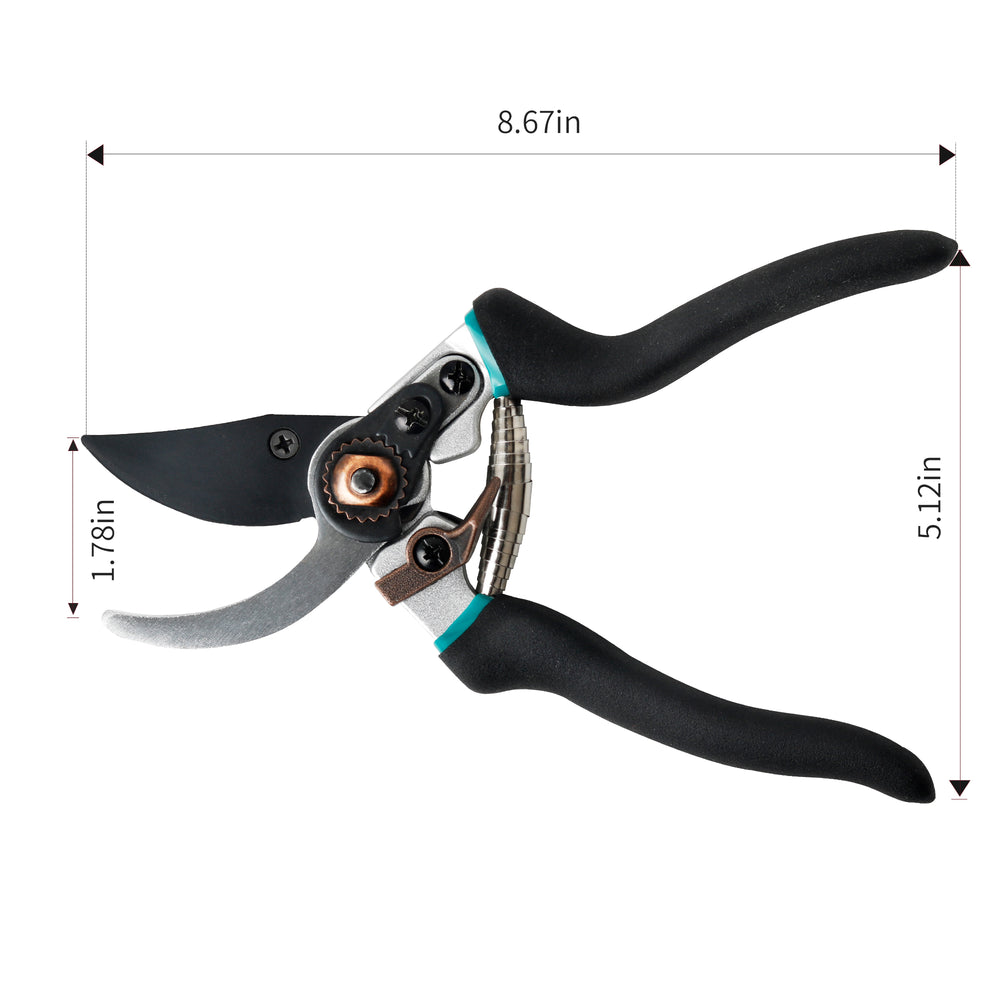 Gartol 8.5" Professional Bypass Pruning Shears - 65Mn Steel Clipper