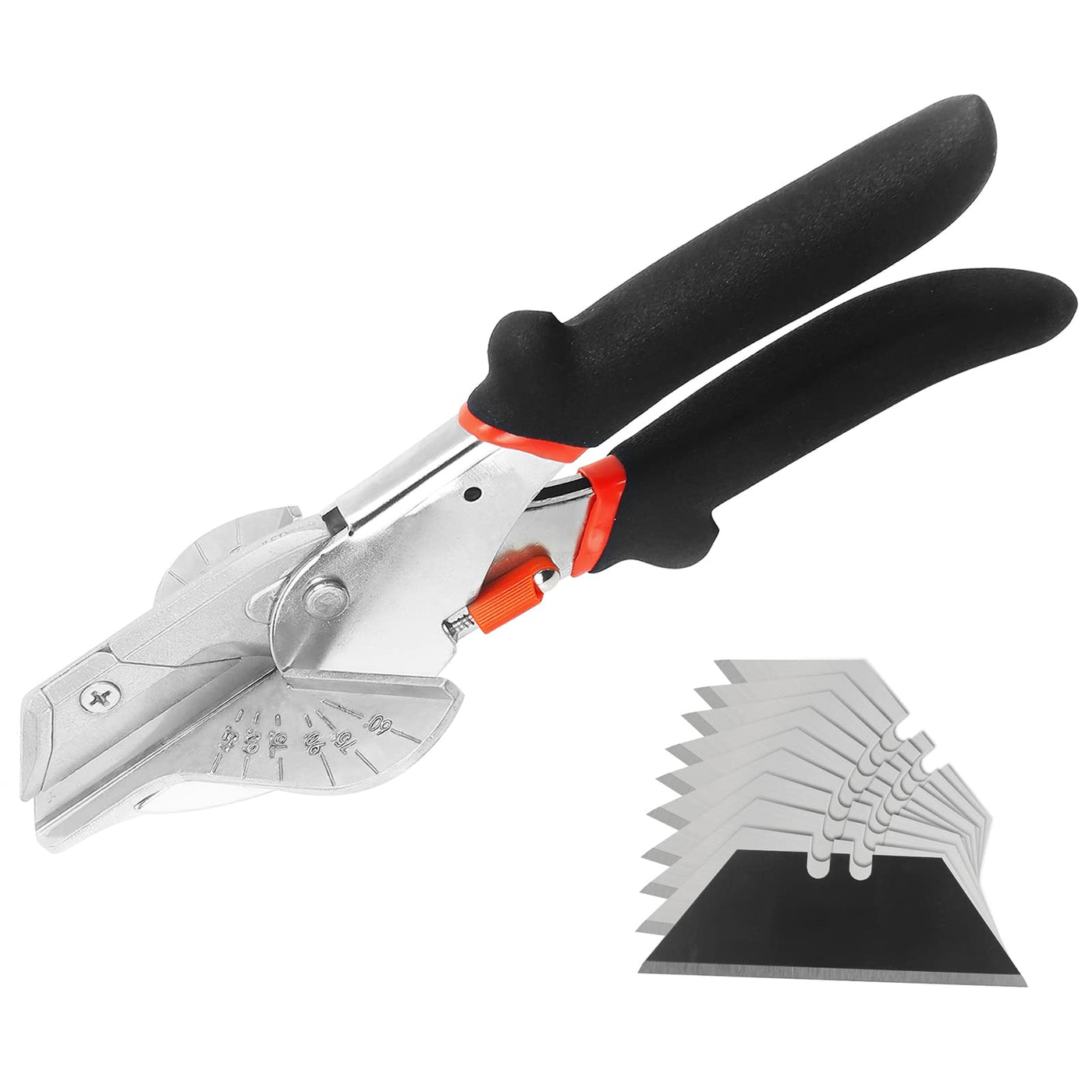 Miter Shears- Trunking Shears for Angular Cutting of Moulding and Trim at  45 Degree, 60, 90 Degree Angles, by American Heritage Industries 