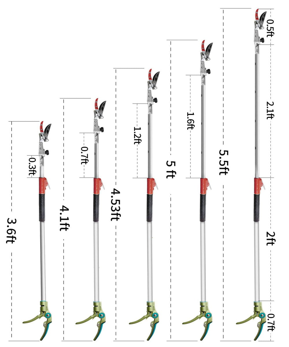 GARTOL Telescopic Pole Pruner & Saw (3.67-5.45ft)