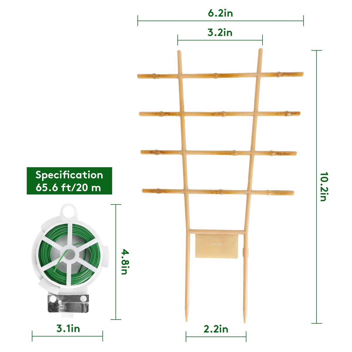 Artificial Bamboo Garden Trellises with Twist Ties-GARTOL