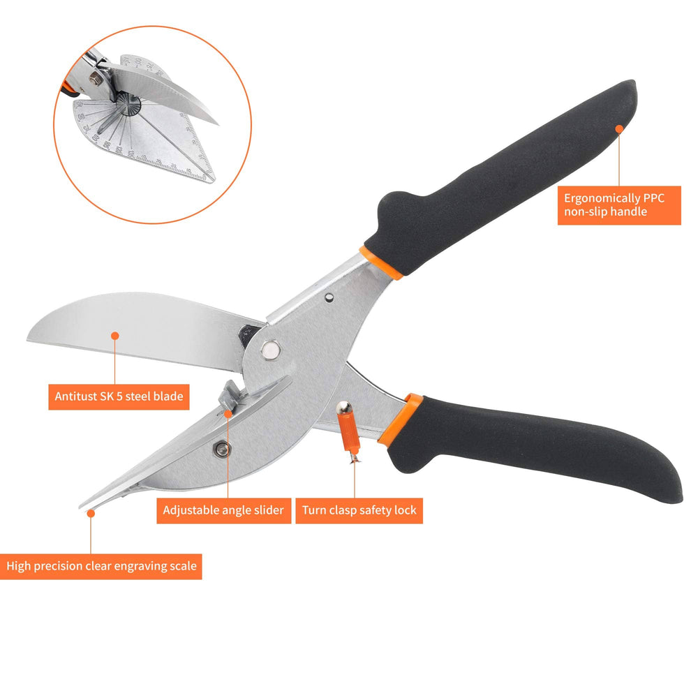GARTOL Large Miter Shear Cutter - 45°-135° Adjustable Angle Tool(Not for Hardwood)