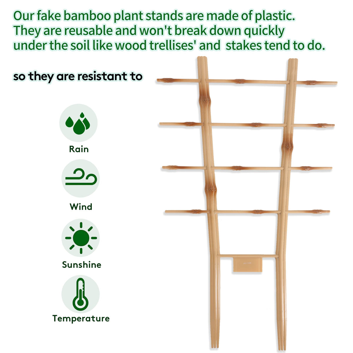 Artificial Bamboo Garden Trellises with Twist Ties-GARTOL