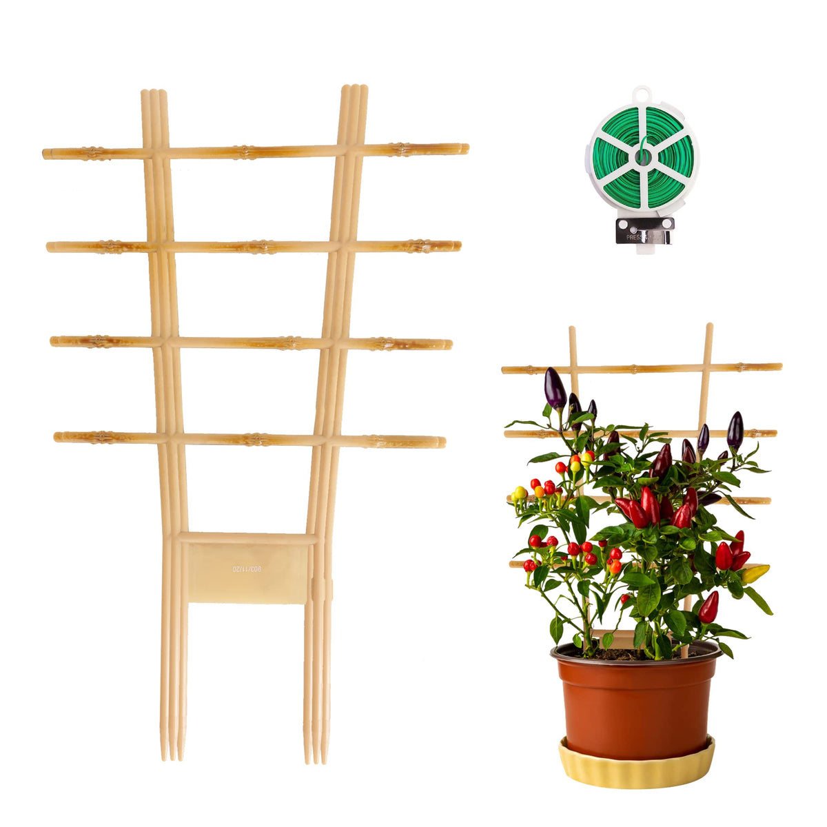 Artificial Bamboo Garden Trellises with Twist Ties-GARTOL