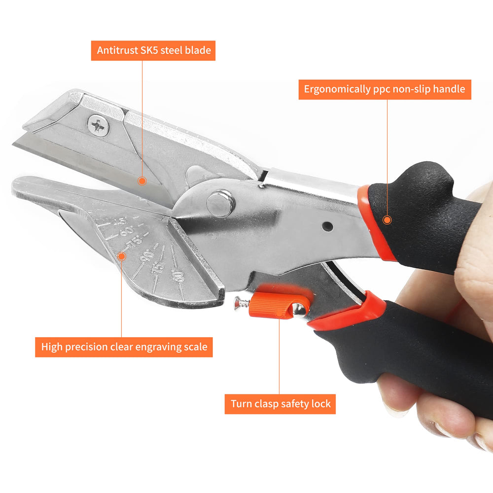 GARTOL Multi Angle Miter Shear Cutter with 10 Spare Blades | 45°-90°